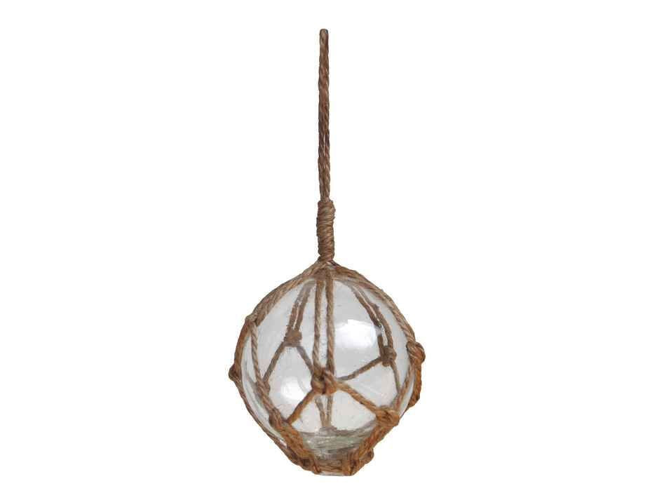 Clear Japanese Glass Ball Fishing Float Decoration Christmas Ornament 3"