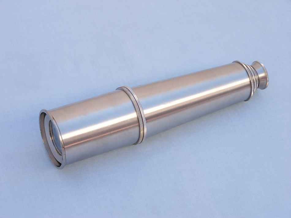 Deluxe Class Hampton Collection Brushed Nickel Spyglass 36" with Rosewood Box