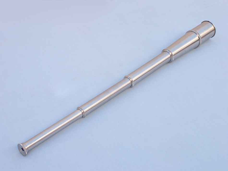Deluxe Class Hampton Collection Brushed Nickel Spyglass 36" with Rosewood Box