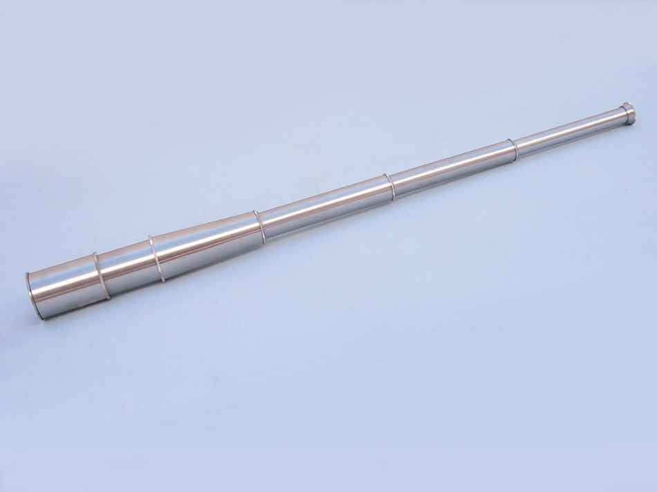 Deluxe Class Hampton Collection Brushed Nickel Spyglass 36" with Rosewood Box