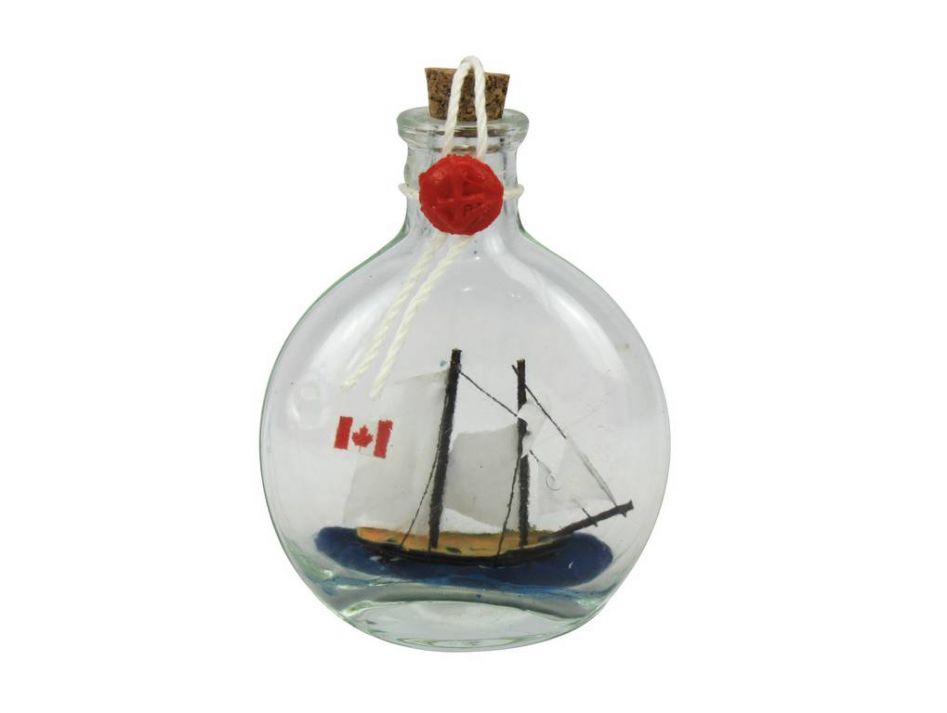 Bluenose Sailboat in a Glass Bottle 4"