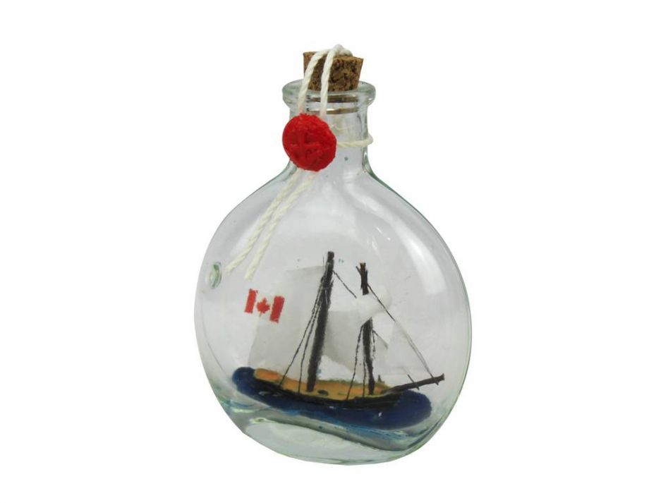 Bluenose Sailboat in a Glass Bottle 4"