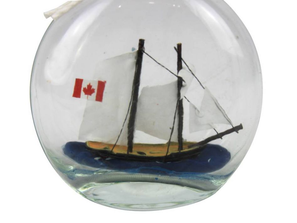 Bluenose Sailboat in a Glass Bottle 4"
