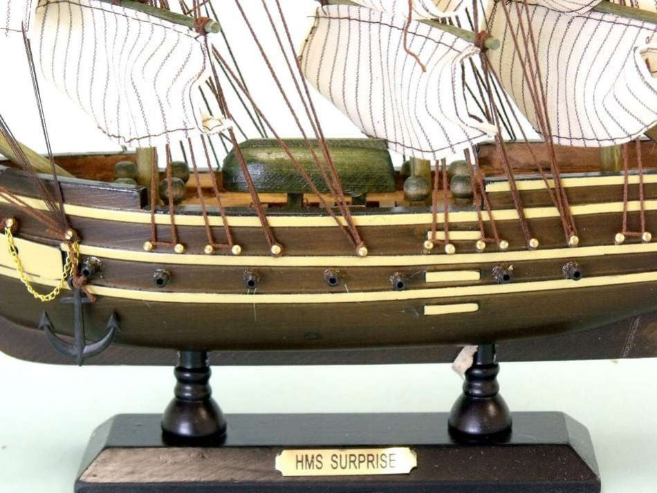 Wooden Master And Commander HMS Surprise Tall Model Ship 14"