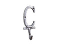 Rustic Silver Cast Iron Letter C Alphabet Wall Hook 6"