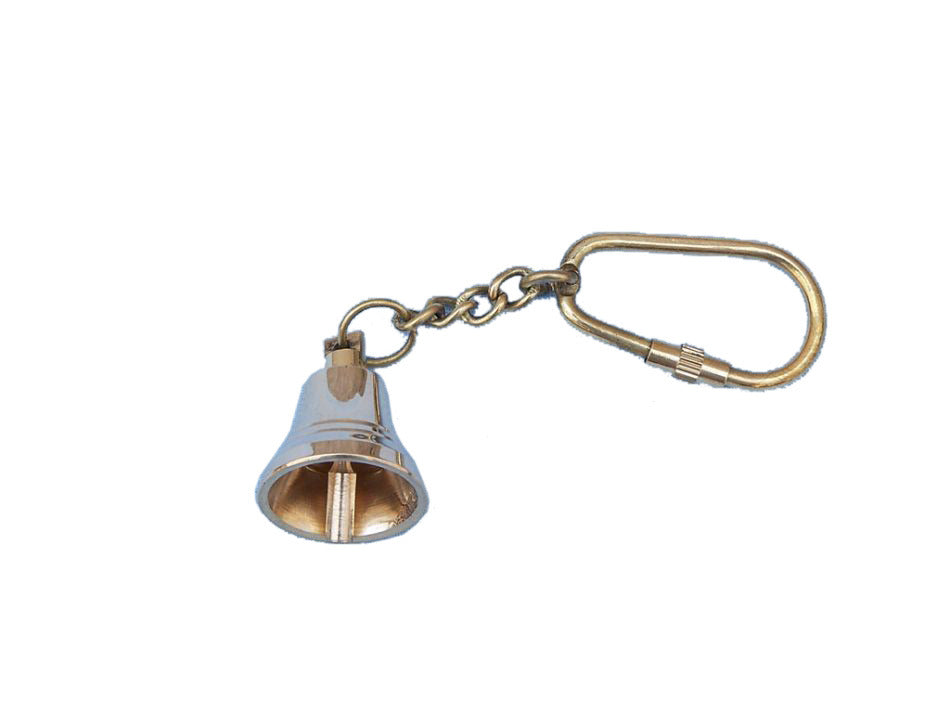 Solid Brass Bell Key Chain 4"