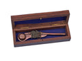 Antique Copper Boatswain (Bosun) Whistle 5" w/ Rosewood Box