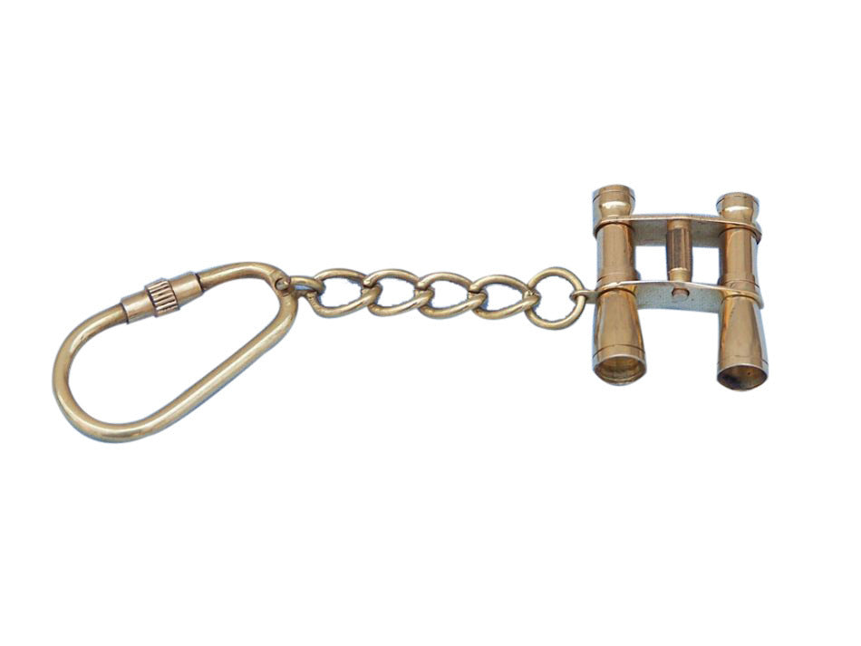Solid Brass Binocular Key Chain 5"