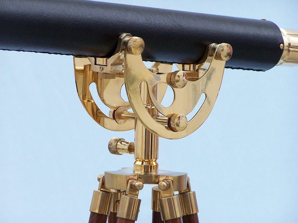 Floor Standing Brass/Leather Anchormaster Telescope 65"