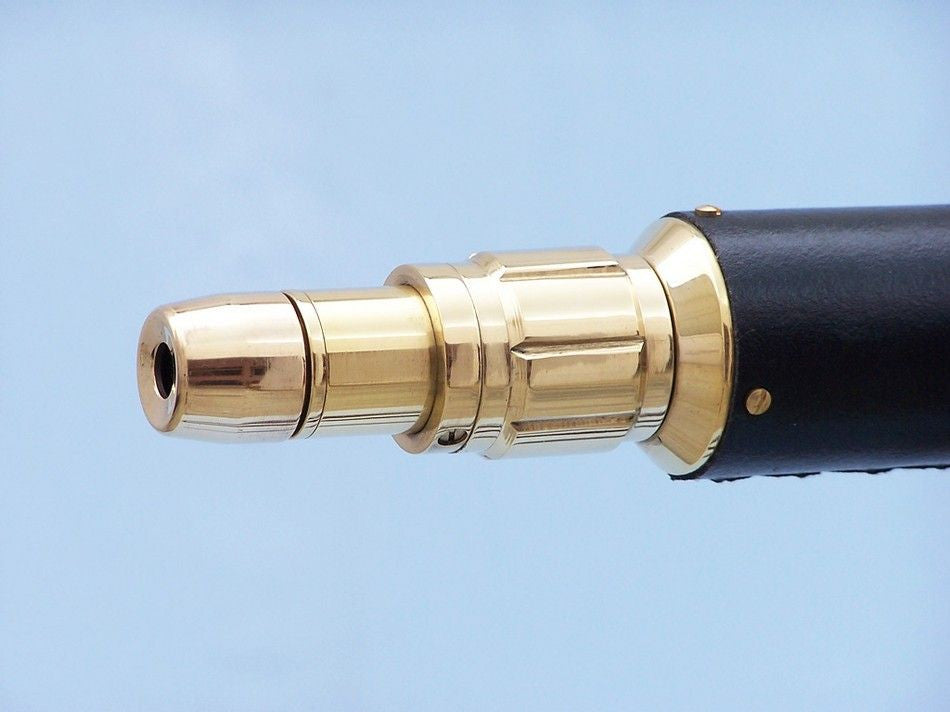 Floor Standing Brass/Leather Anchormaster Telescope 65"