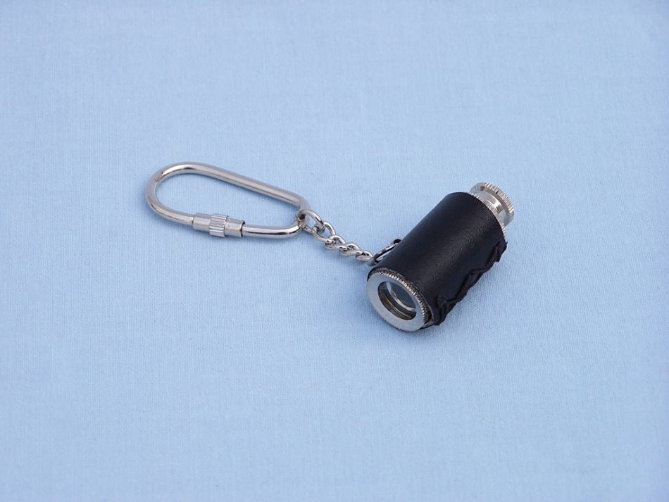 Chrome Spyglass with Leather Keychain 6"