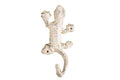 Whitewashed Cast Iron Lizard Hook 6"