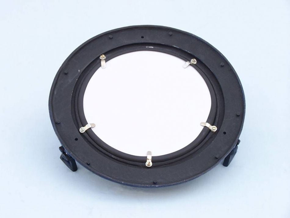 Rustic Blue Aluminum Deluxe Class Decorative Ship Porthole Mirror 12"
