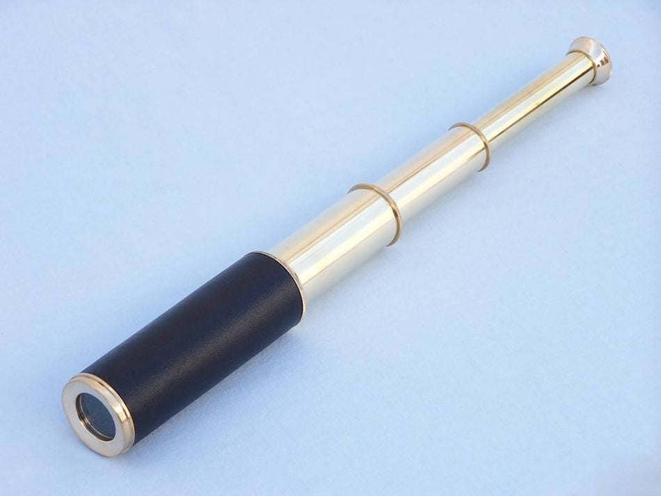 Deluxe Class Captain's Brass - Leather Spyglass Telescope 15" w/ Rosewood Box