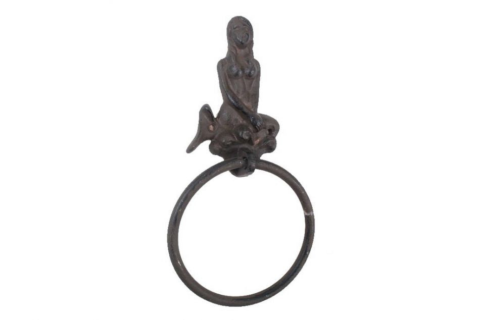 Cast Iron Mermaid Towel Holder 8.5"