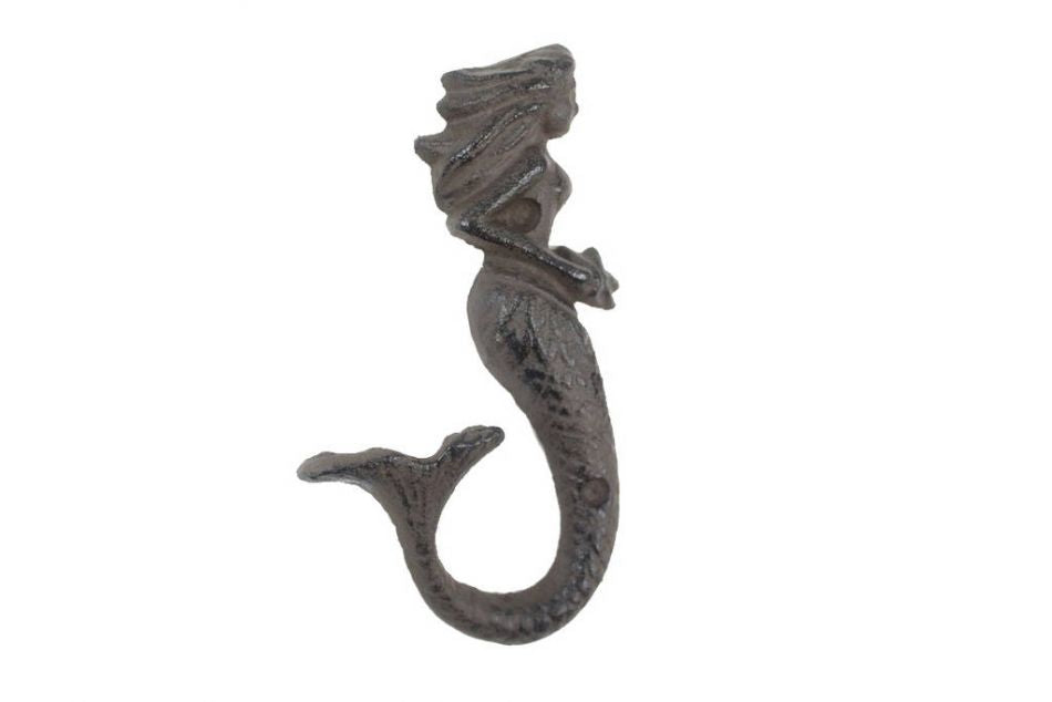Cast Iron Decorative Mermaid Hook 6"