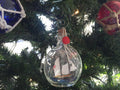 Bluenose Sailboat in a Glass Bottle Christmas Ornament 4"