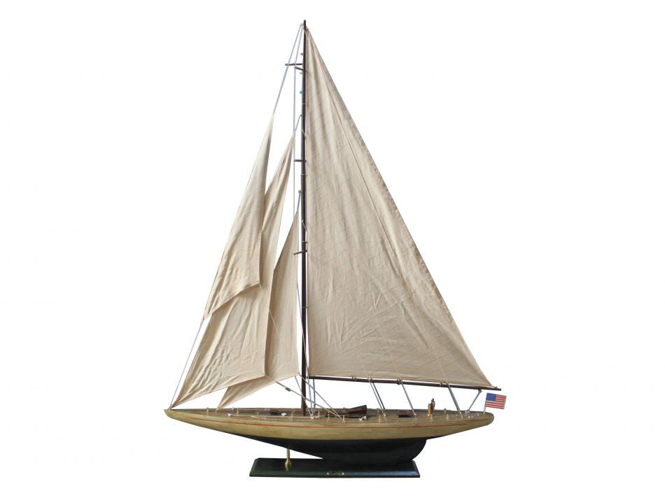 Wooden Rustic Enterprise Model Sailboat Decoration 60"