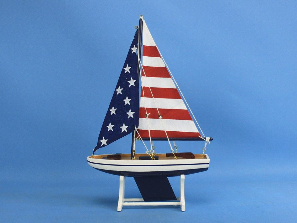 Wooden It Floats 12" - USA Floating Sailboat Model