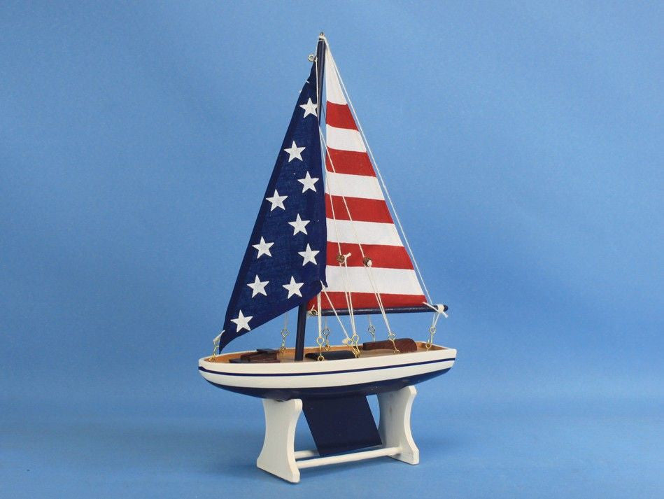 Wooden It Floats 12" - USA Floating Sailboat Model