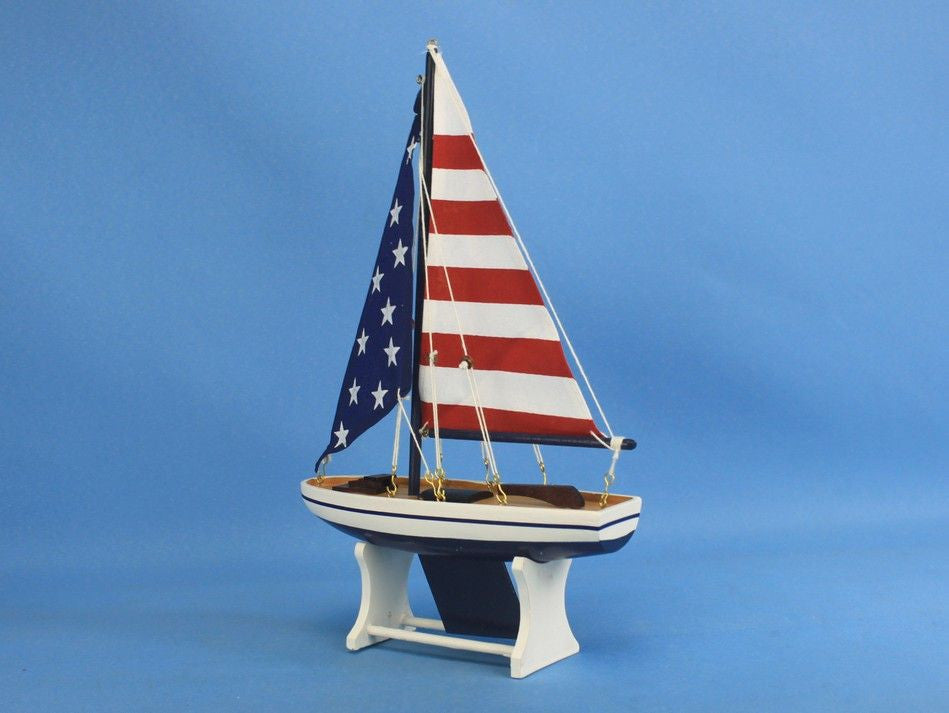 Wooden It Floats 12" - USA Floating Sailboat Model