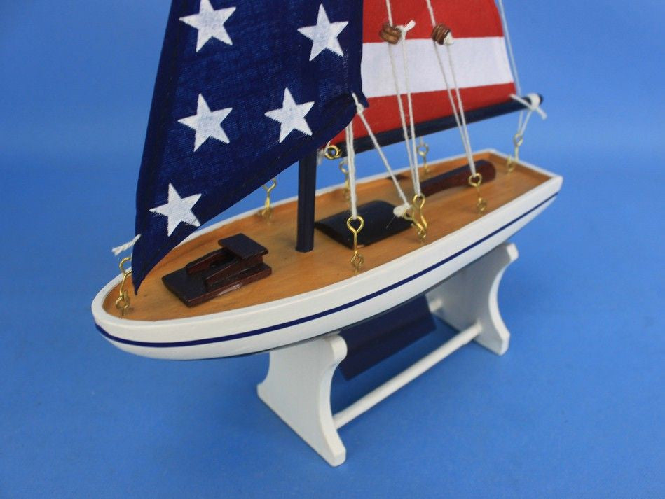 Wooden It Floats 12" - USA Floating Sailboat Model