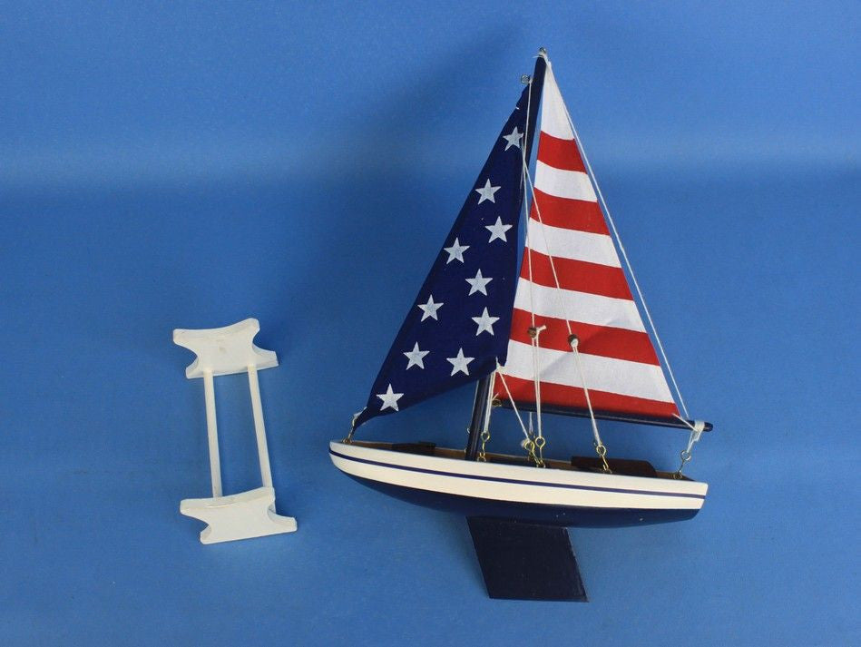 Wooden It Floats 12" - USA Floating Sailboat Model