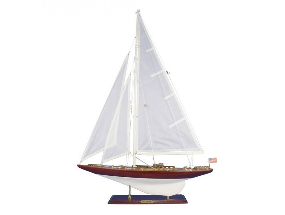 Wooden William Fife Model Sailboat Decoration 35"