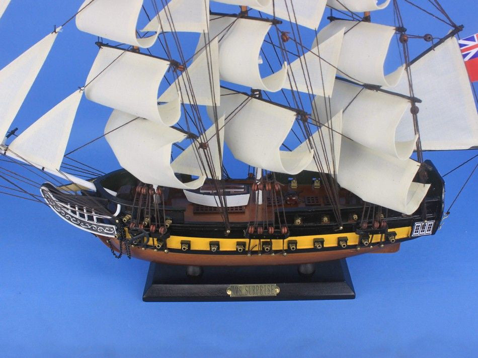 Wooden HMS Surprise Master and Commander Model Ship 24"