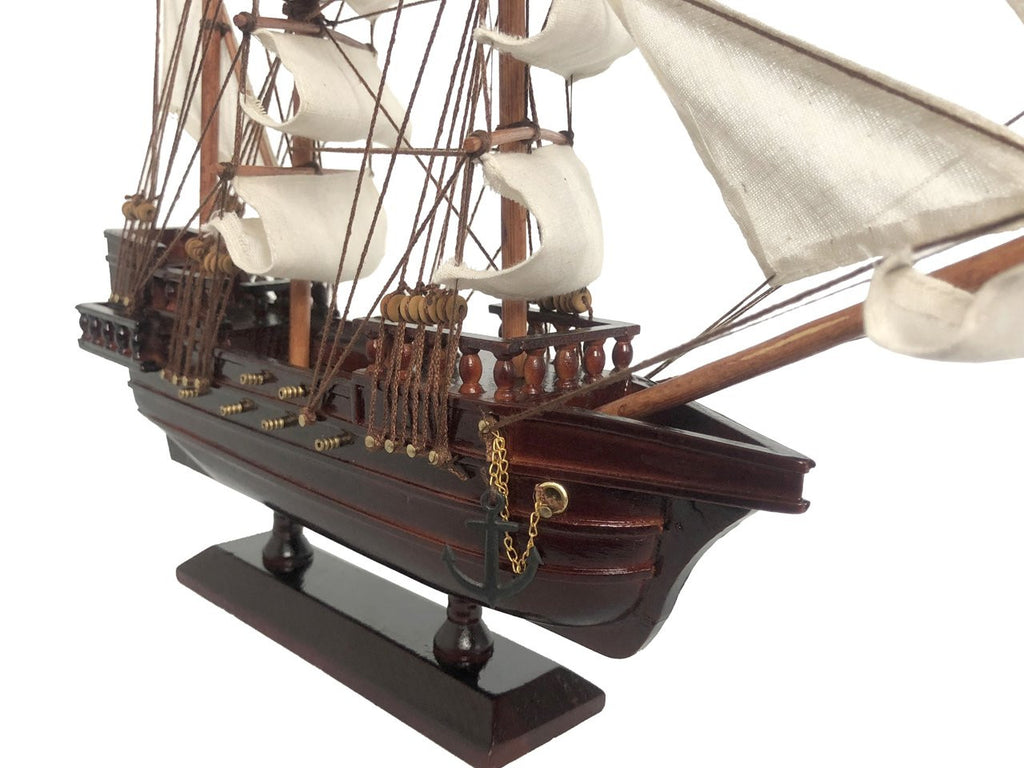 Wooden John Halsey's Charles White Sails Pirate Ship Model 20"