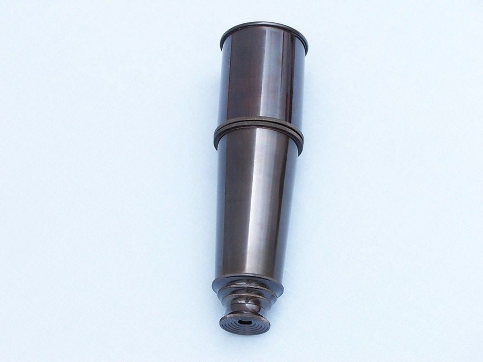 Deluxe Class Oil Rubbed Bronze Antique Admiral's Spyglass Telescope 27" with Rosewood Box