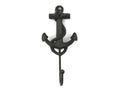 Rustic Black Cast Iron Anchor Hook 7"
