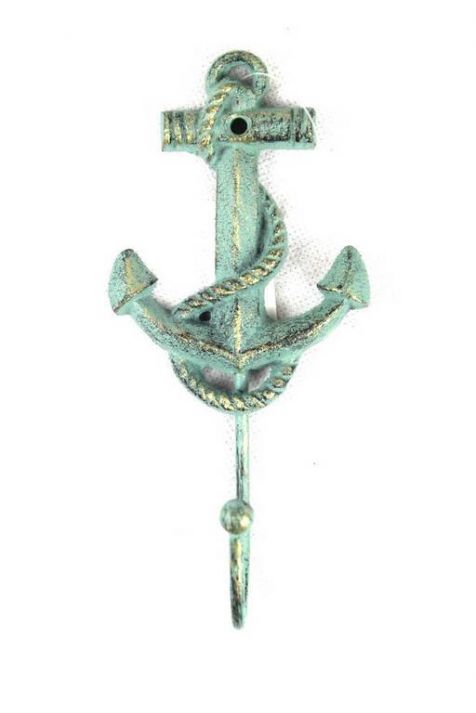 Antique Bronze Cast Iron Anchor Hook 7"