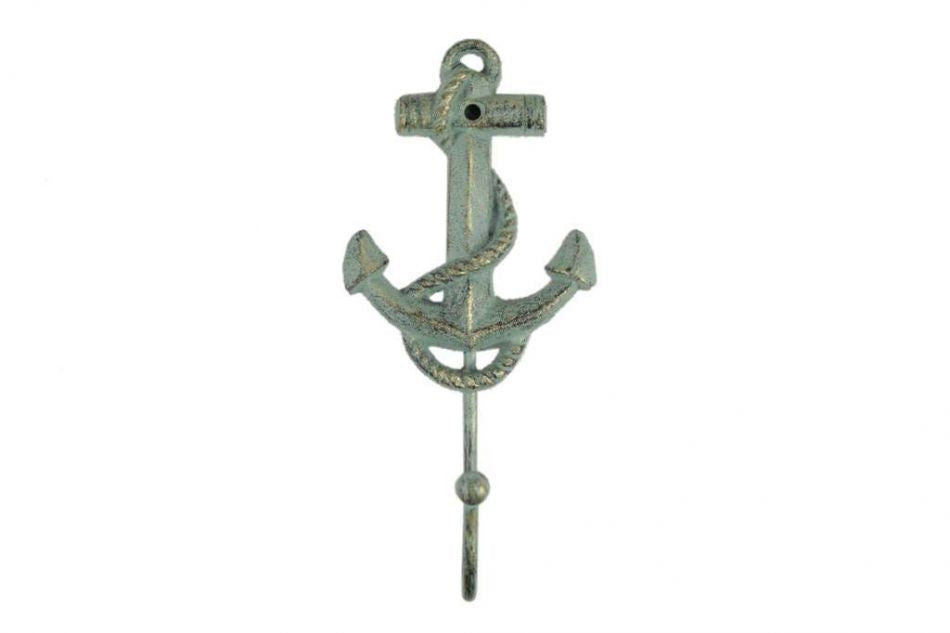 Antique Bronze Cast Iron Anchor Hook 7"