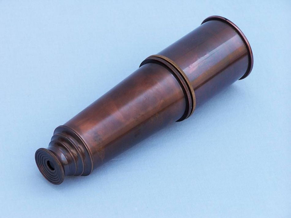 Deluxe Class Admiral's Antique Copper Spyglass Telescope With Rosewood Box 27"