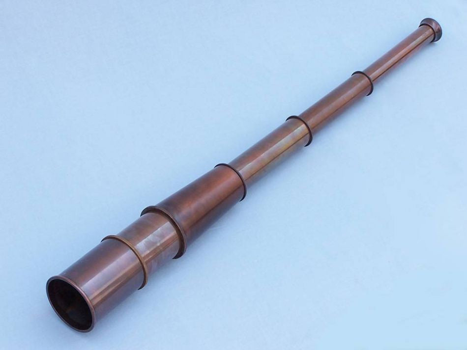 Deluxe Class Admiral's Antique Copper Spyglass Telescope With Rosewood Box 27"