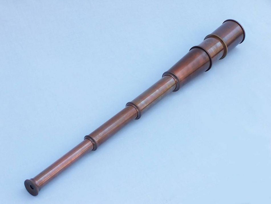 Deluxe Class Admiral's Antique Copper Spyglass Telescope With Rosewood Box 27"