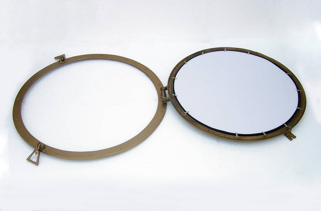 Deluxe Class Antique Brass Decorative Ship Porthole Window 30"