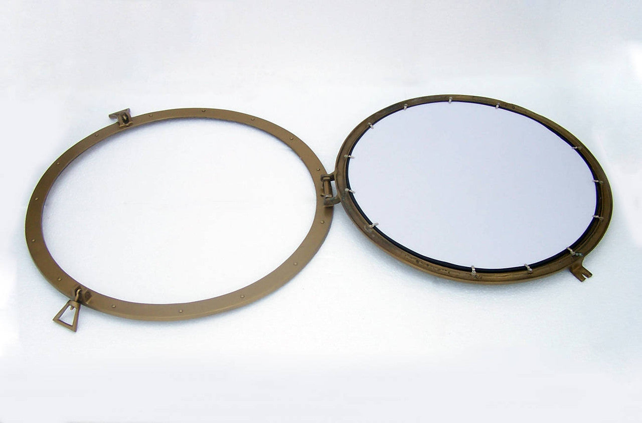 Deluxe Class Antique Brass Decorative Ship Porthole Window 30"