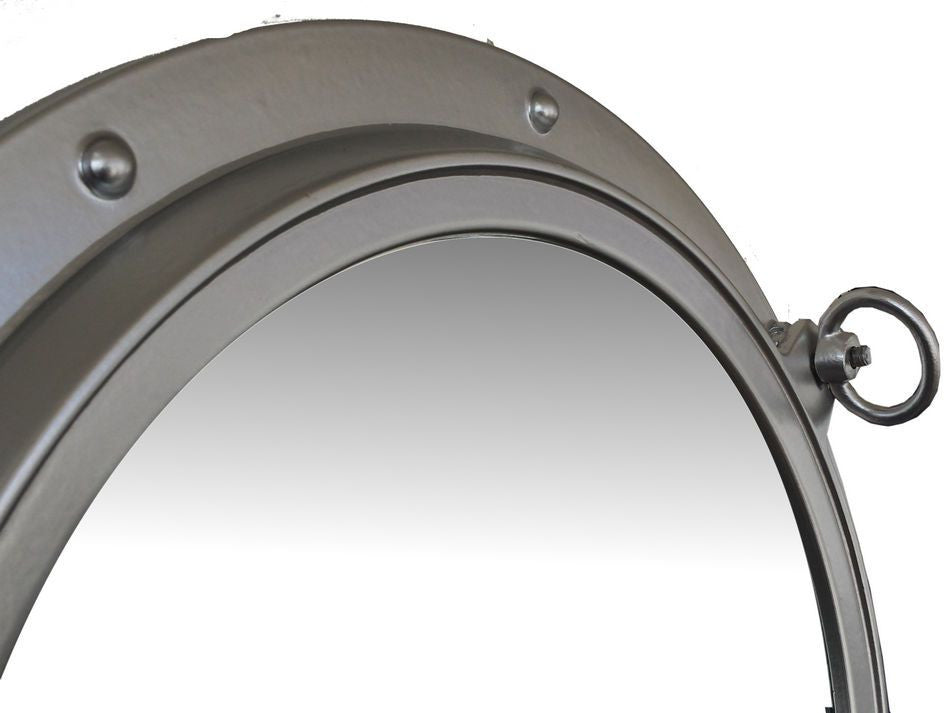 Silver Finish Decorative Ship Porthole Mirror 24"