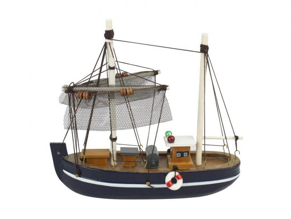 Wooden Fine Catch Model Fishing Boat 6"