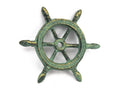Antique Bronze Cast Iron Ship Wheel Decorative Paperweight 4"