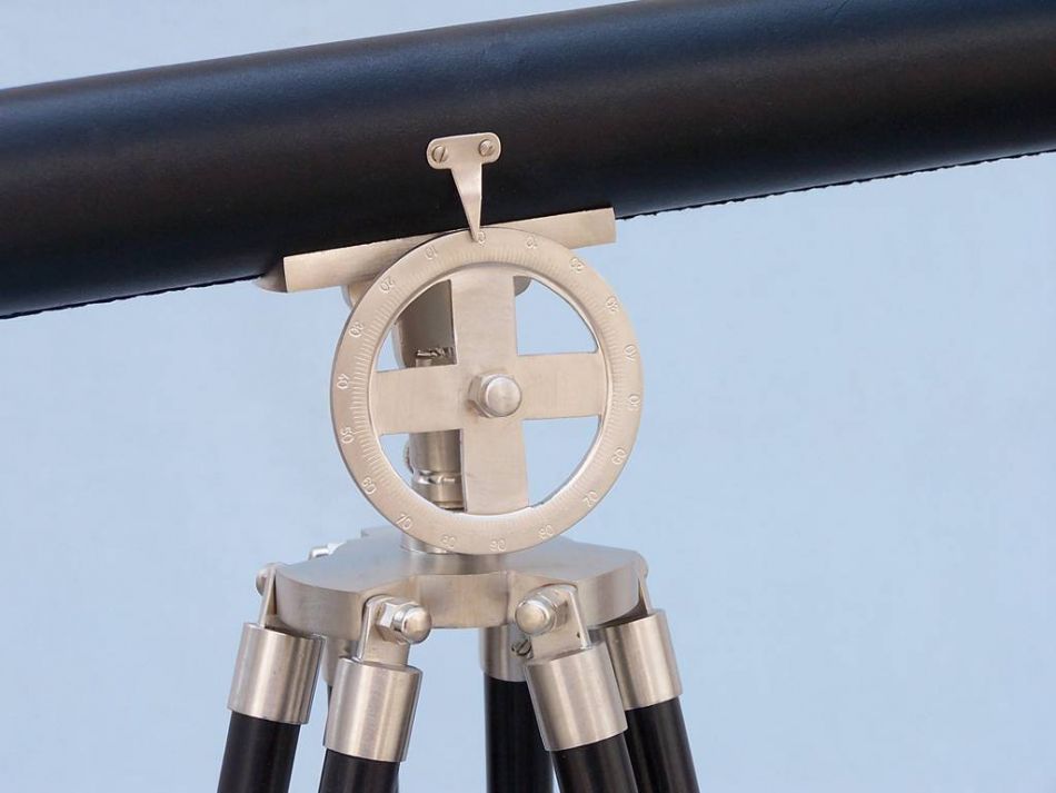 Floor Standing Brushed Nickel With Leather Griffith Astro Telescope 65"