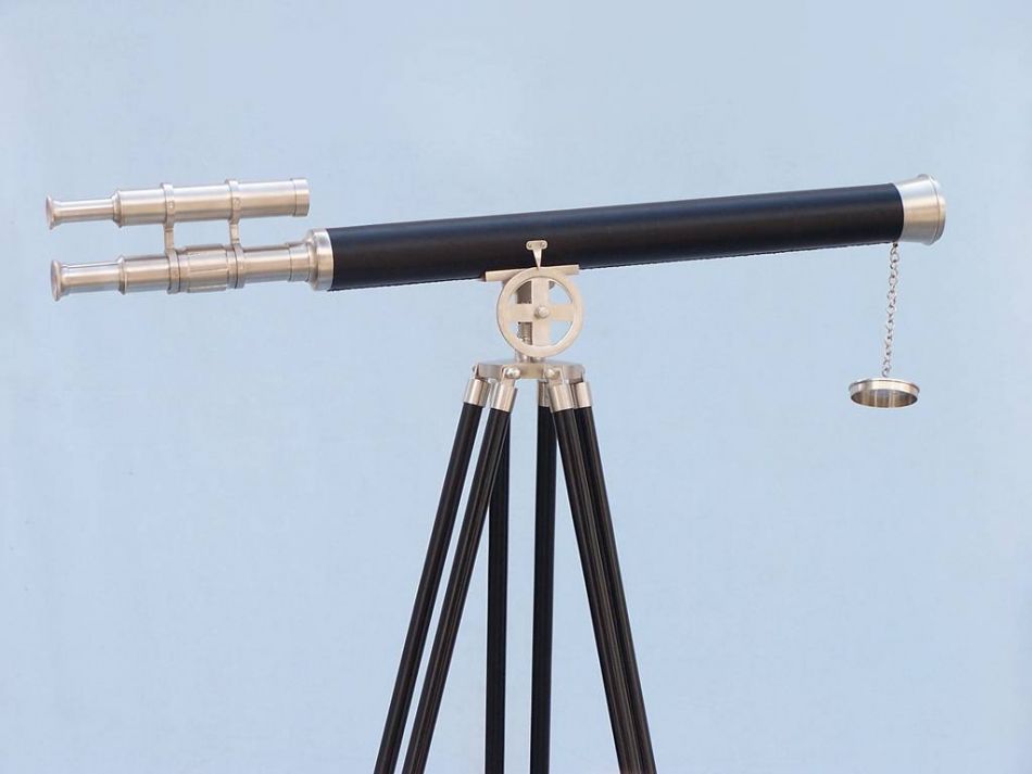 Floor Standing Brushed Nickel With Leather Griffith Astro Telescope 65"
