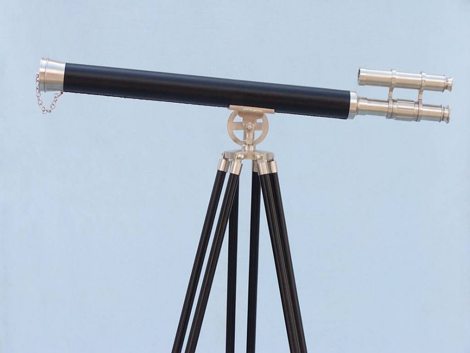 Floor Standing Brushed Nickel With Leather Griffith Astro Telescope 65"