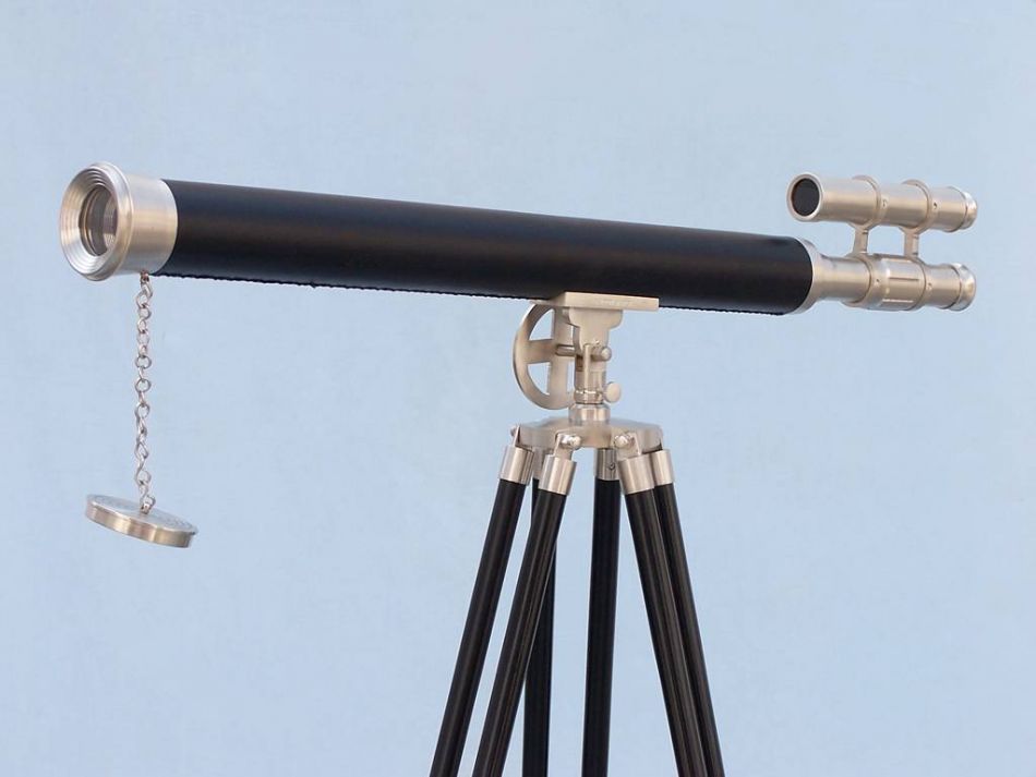 Floor Standing Brushed Nickel With Leather Griffith Astro Telescope 65"