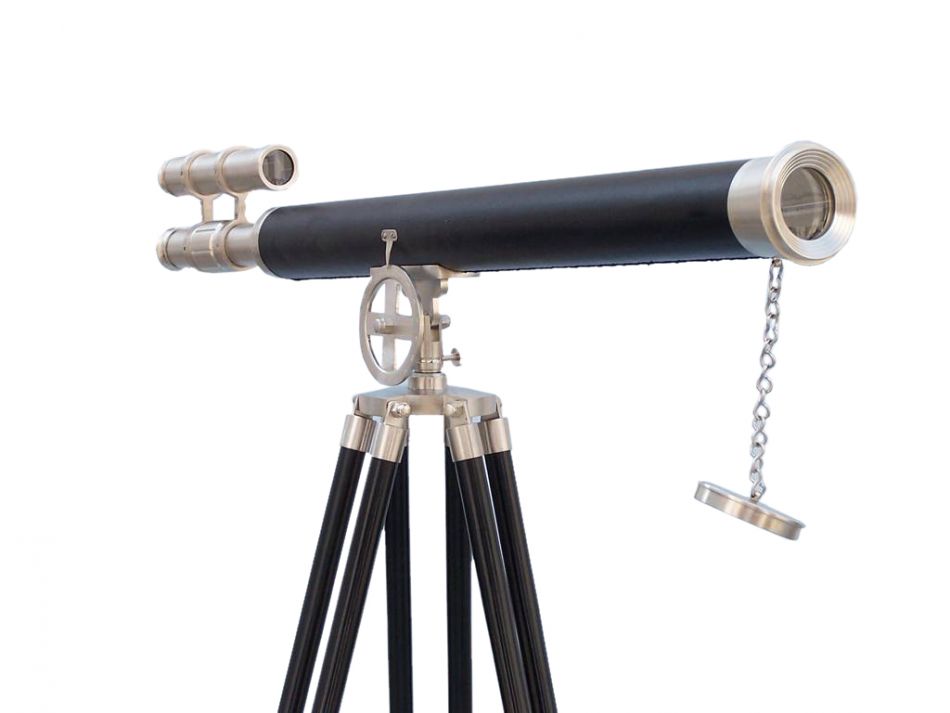 Floor Standing Brushed Nickel With Leather Griffith Astro Telescope 65"