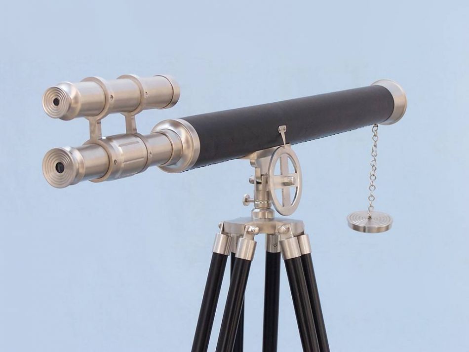 Floor Standing Brushed Nickel With Leather Griffith Astro Telescope 65"