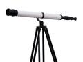 Floor Standing Oil-Rubbed Bronze-White Leather With Black Stand Galileo Telescope 65"