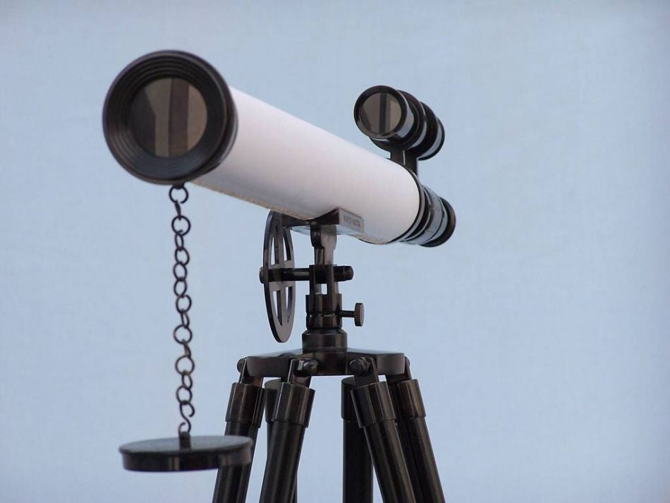 Floor Standing Oil-Rubbed Bronze-White Leather With Black Stand Griffith Astro Telescope 65"